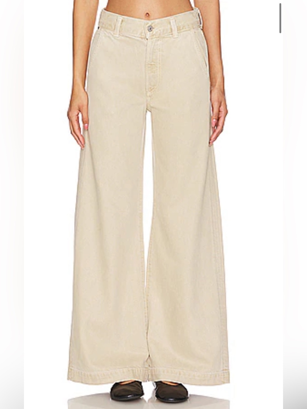 Revolve CITIZENS OF HUMANITY Women's Beverly Denim Trouser in Taos sand tan 25